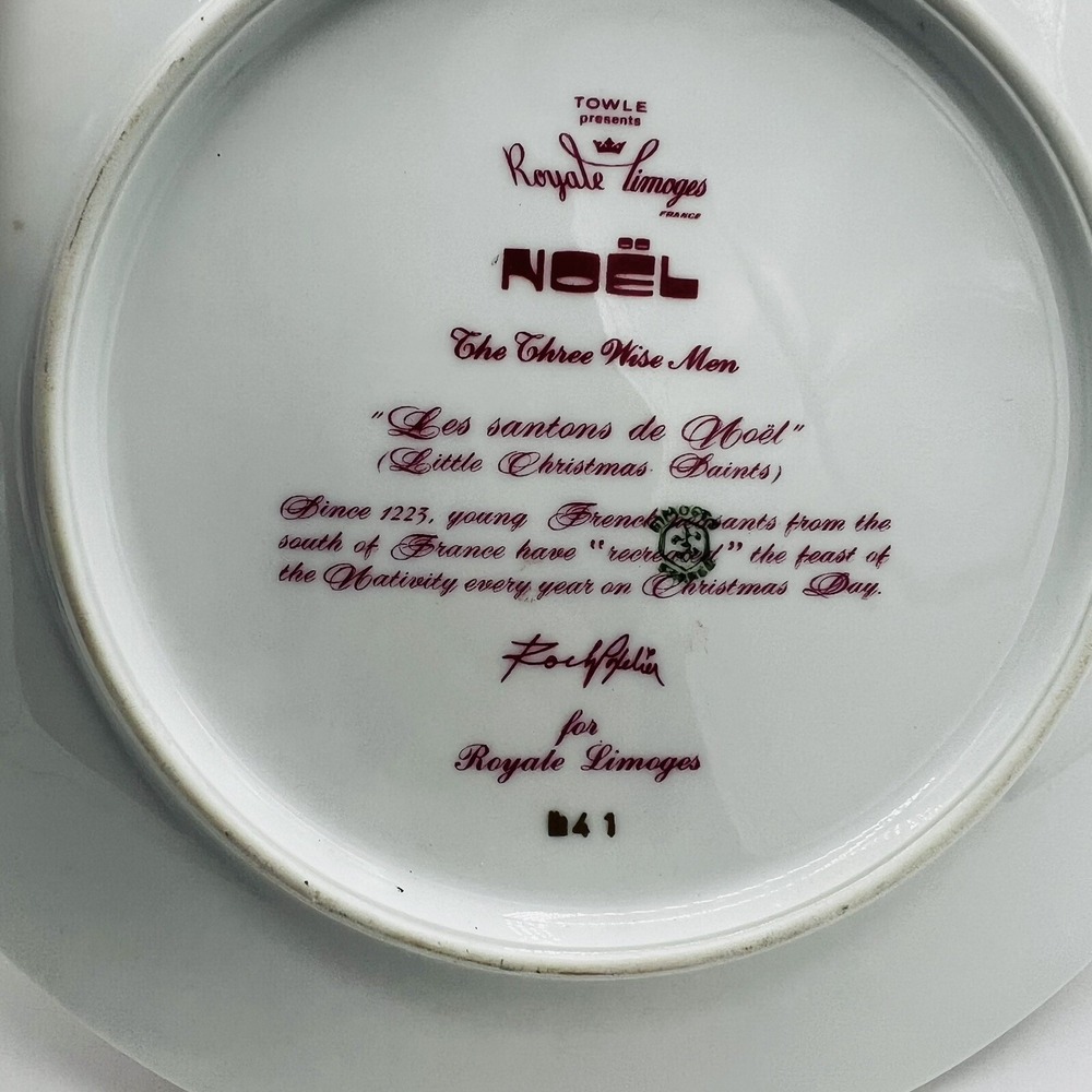 1973 Royal Limoges France Noel The Three Wise Men Collectors Plate - Picture 3 of 3